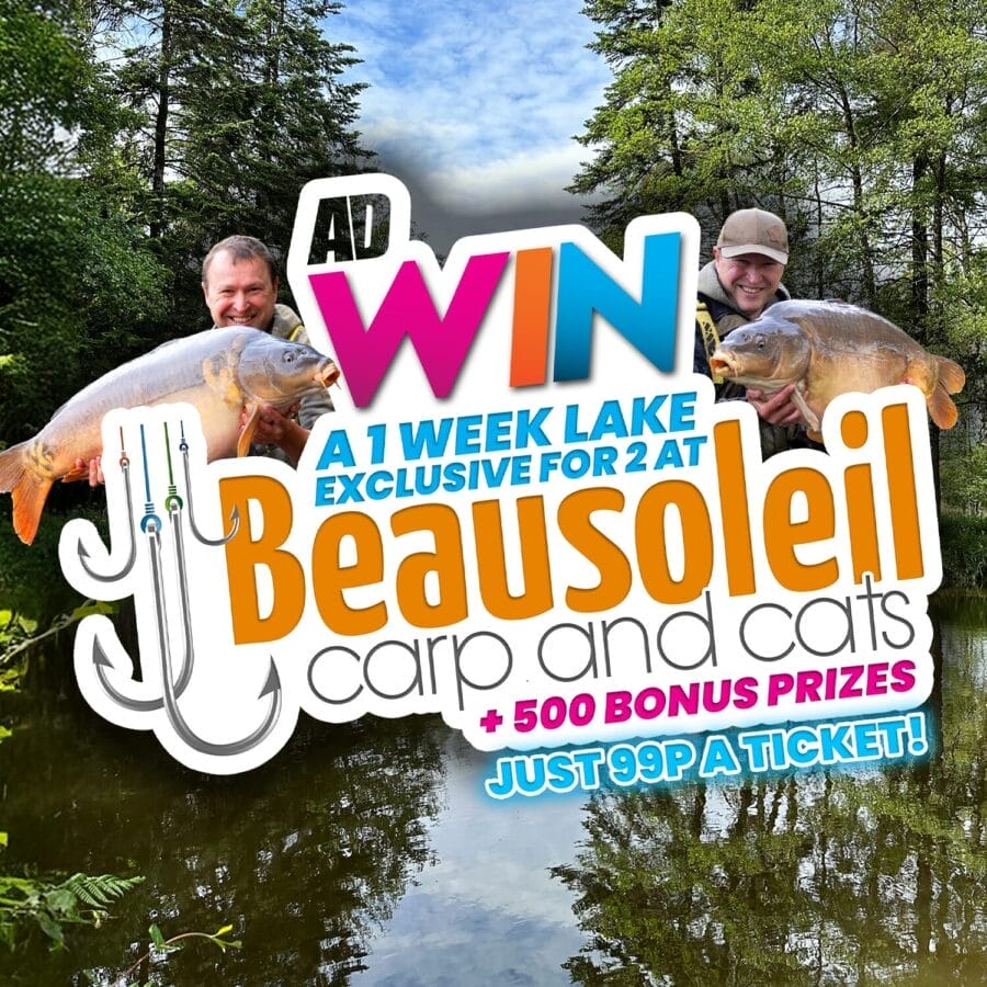 Win a 1 Week Lake Exclusive For 2 at Beausoleil Carp & Cats + 500 Bonus Prizes